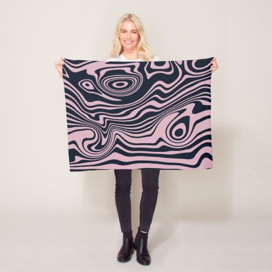 Abstracte Marble Waves artwork | Fleece Deken (In situ)