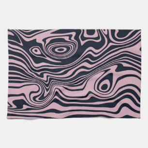 Abstracte Marble Waves artwork keukenhanddoek