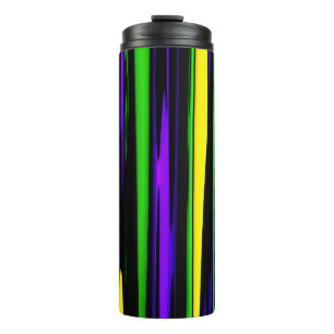 Abstracte mardi Gras Stripes Thermosbeker