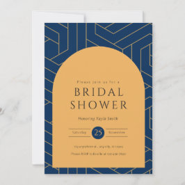 Abstracte Marine en Mosterd Vrijgezellenfeest Kaart