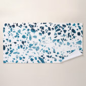 Abstracte marine Terrazzo Mosaic & Light Blue Patt Badhanddoek (Badhanddoek)