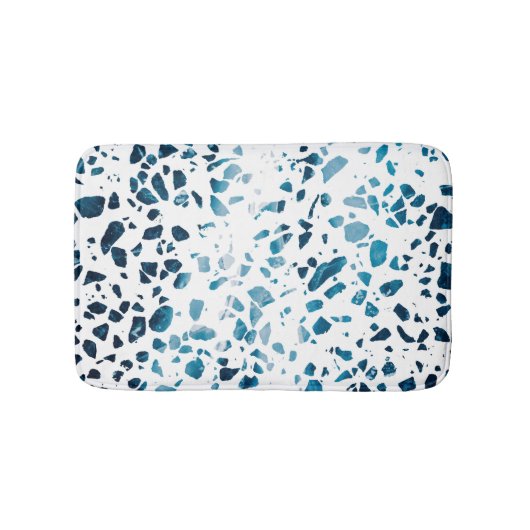 Abstracte marine Terrazzo Mosaic & Light Blue Patt Badmat (Voorkant)