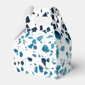 Abstracte marine Terrazzo Mosaic & Light Blue Patt Bedankdoosjes (Achterkant)
