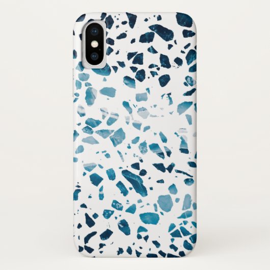 Abstracte marine Terrazzo Mosaic & Light Blue Patt Case-Mate iPhone Case (Achterkant)