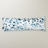 Abstracte marine Terrazzo Mosaic & Light Blue Patt Lichaamskussen (Achterkant)