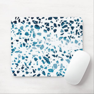 Abstracte marine Terrazzo Mosaic & Light Blue Patt Muismat