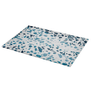 Abstracte marine Terrazzo Mosaic & Light Blue Patt Snijplank