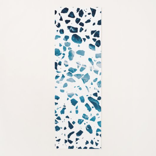 Abstracte marine Terrazzo Mosaic & Light Blue Patt Yogamat (Voorkant)