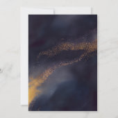 Abstracte marineblauw en goudkalligrafie kaart (Achterkant)