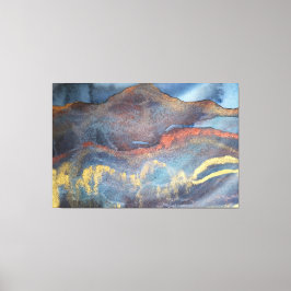 Abstracte marineblauw gouden Waterverf elegant mod Canvas Afdruk