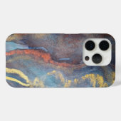 Abstracte marineblauw gouden Waterverf elegant mod Case-Mate iPhone Case (Achterkant (horizontaal))