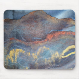 Abstracte marineblauw gouden Waterverf elegant mod Muismat