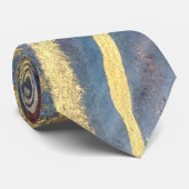 Abstracte marineblauw gouden Waterverf elegant mod Stropdas (Opgerold)