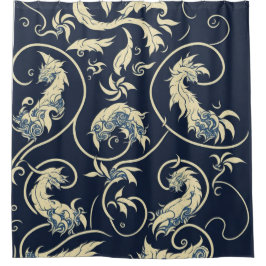 abstracte marineschok en ingewikkelde minimumkunst douchegordijn