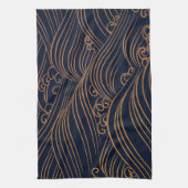 Abstracte marinier Blue Brown Theedoek (Verticaal)