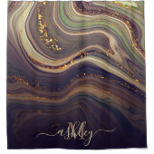 Abstracte marmer en glitter douchegordijn (Voorkant)