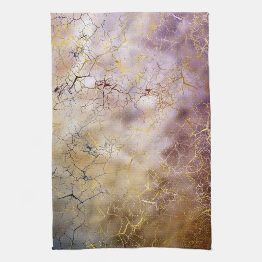 Abstracte marmer- en kwartskristalstructuur theedoek (Verticaal)