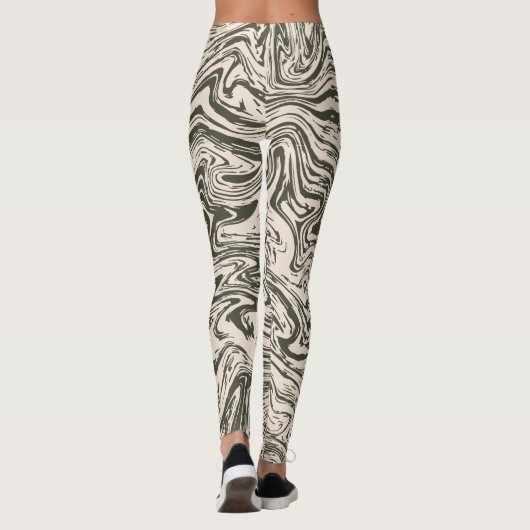 Abstracte marmer leggings (Achterkant)