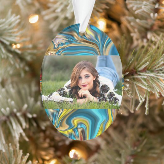 abstracte marmer zwelt gele blauwgroen turkooizen  ornament (Boom)