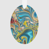 abstracte marmer zwelt gele blauwgroen turkooizen  ornament (achterkant)