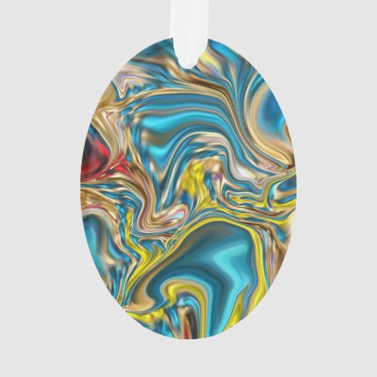 abstracte marmer zwelt gele blauwgroen turkooizen  ornament (achterkant)