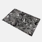 Abstracte marmerafbeelding zwart deurmat (Schuin)