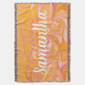 Abstracte marmerkunst in geel deken (Voorkant Verticaal)