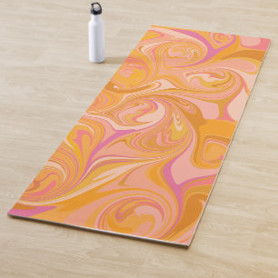 Abstracte marmerkunst in geel yogamat
