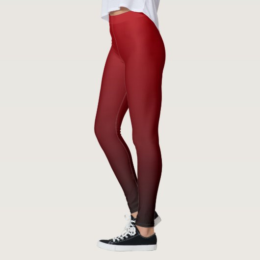 abstracte marsala maroon grijs bordeaux monogramme leggings (Links)