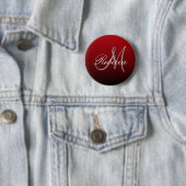 abstracte marsala maroon grijs bordeaux monogramme ronde button 5,7 cm (In situ)