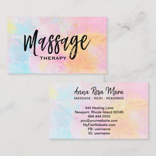 *~* Abstracte massagetherapie Visitekaartje (Voorkant / Achterkant)