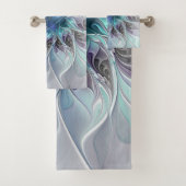Abstracte matige bloem met blauw bad handdoek (Insitu)