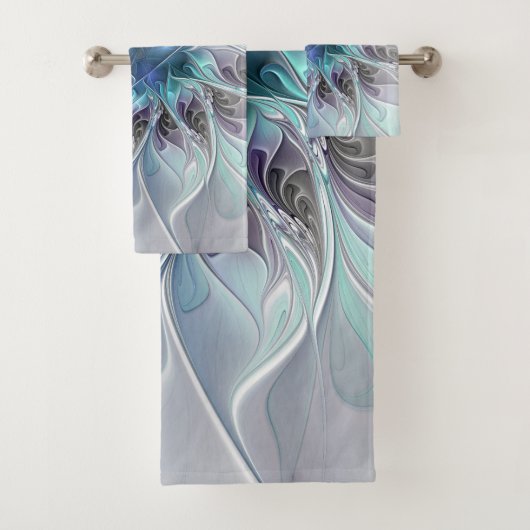 Abstracte matige bloem met blauw bad handdoek (Insitu)
