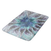 Abstracte matige bloem met blauw badmat (Gekanteld)