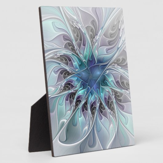 Abstracte matige bloem met blauw fotoplaat (Zijkant)