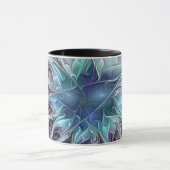 Abstracte matige bloem met blauw mok (Midden)