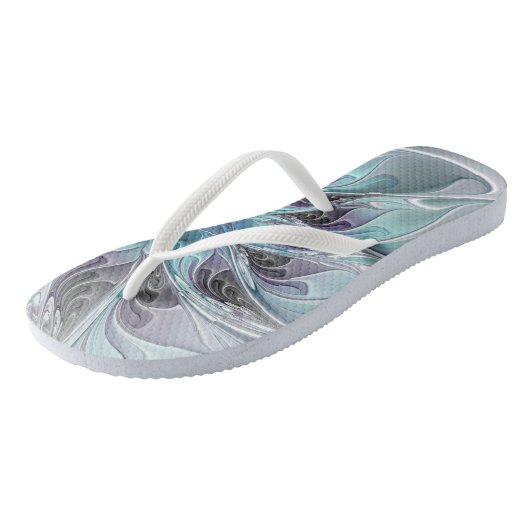 Abstracte matige bloem met blauw teenslippers (Schuin)