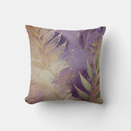 Abstracte Mauve-Golden Leaf kunstwerkstijl19 Kussen