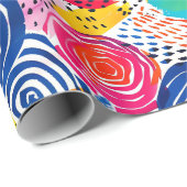 Abstracte Maximalist Kleurrijk Cadeaupapier (Rol Hoek)