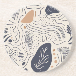 Abstracte mediterrane golven zandsteen Onderzetter