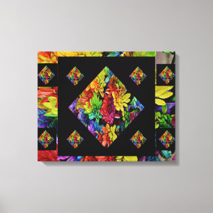 Abstracte, meerkleurige Floral Art (20 x 16) Canvas Afdruk
