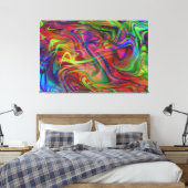 abstracte meerkleurige rook canvas afdruk (Insitu (Slaapkamer))