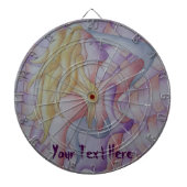 abstracte meerkleurige roze pooiemdame retro dartbord (Voorkant)
