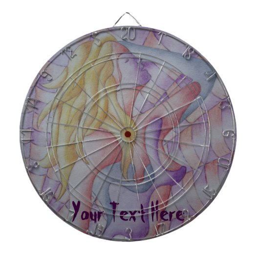 abstracte meerkleurige roze pooiemdame retro dartbord (Voorkant)