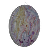 abstracte meerkleurige roze pooiemdame retro dartbord (Voorkant Links)