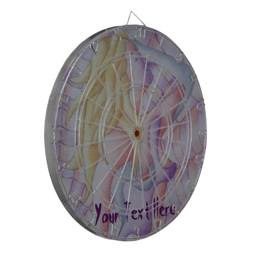 abstracte meerkleurige roze pooiemdame retro dartbord (Voorkant Links)