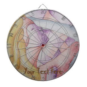 abstracte meerkleurige roze pooiemdame retro dartbord