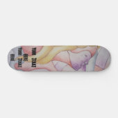abstracte meerkleurige roze pooiemdame retro skateboard (Horizontaal)