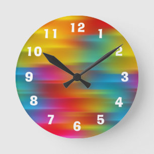 Abstracte meerkleurige strengen Acrylwandklok Ronde Klok