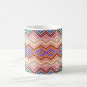 Abstracte meerkleurige strepen en bladeren koffiemok (Center)